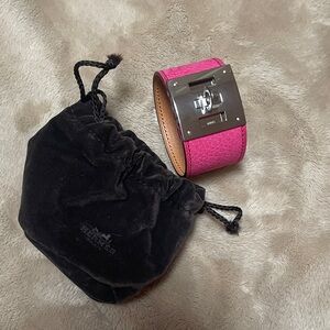 Hermes Kelly Twist Leather Bracelet